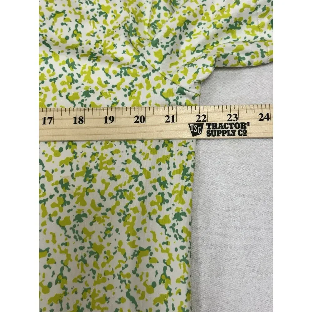 Nike Shirt Mens Med Yellow Green White Dri-FIT Tour Camo Golf Performance Polo